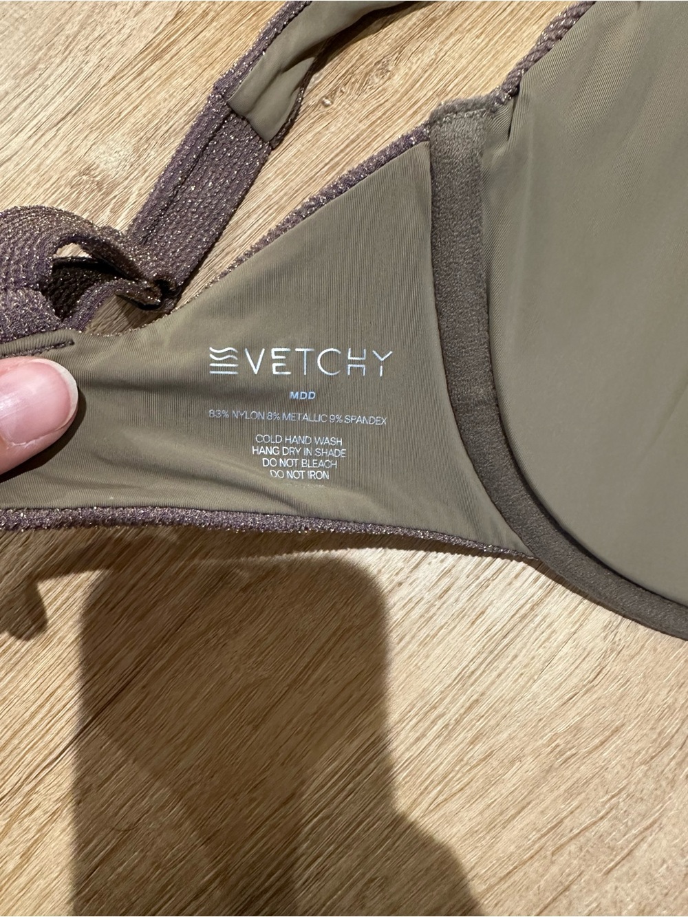 Vetchy Laguna Gold Brown Shimmer Underwire Bikini Top only MDD - Picture 4 of 5